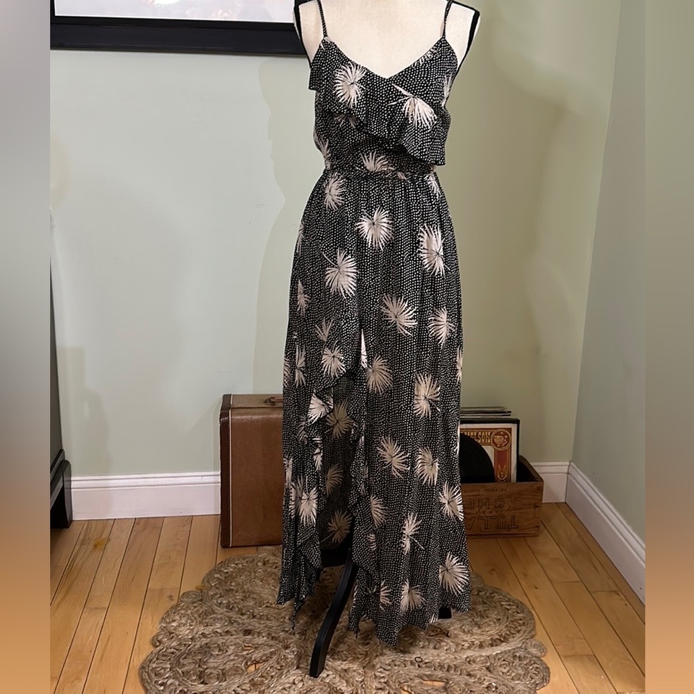 Billabong Palm Fronds Polka Dot midi dress- Size Small